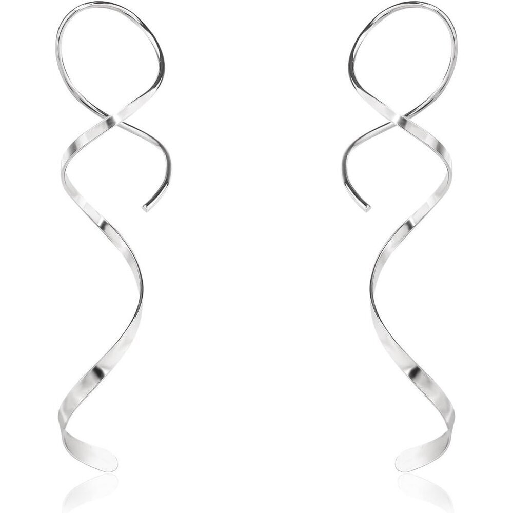 Women's Handmade Spiral Threader Earrings Sterling Silver Hypoallergenic